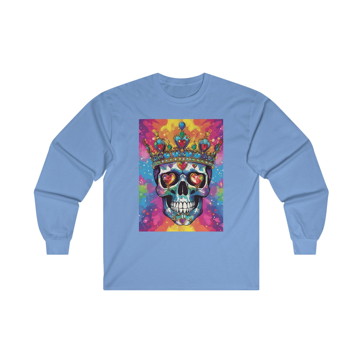 Psychedelic Bejeweled Skull Unisex Ultra Cotton Long Sleeve Tee