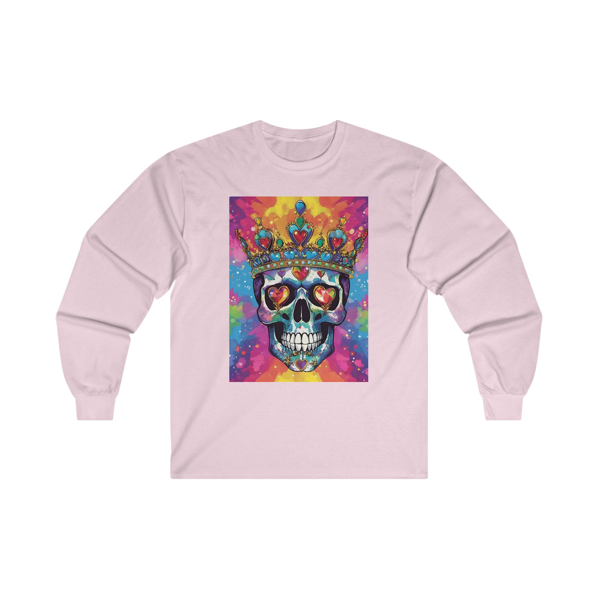 Psychedelic Bejeweled Skull Unisex Ultra Cotton Long Sleeve Tee