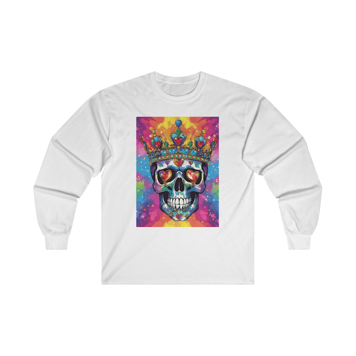 Psychedelic Bejeweled Skull Unisex Ultra Cotton Long Sleeve Tee