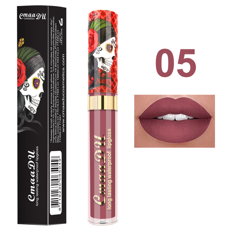 Luminescent Metallic Pearlescent Skull Liquid Lipstick