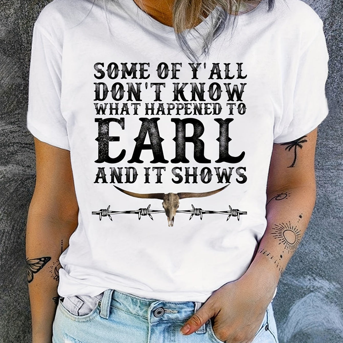 What Happened To Earl Casual Round Neck Short Sleeved Graphic Tee Shirt