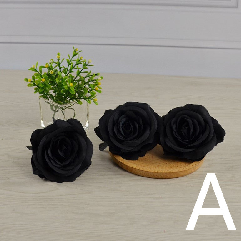 Black Fake Silk Roses Three Variations Available