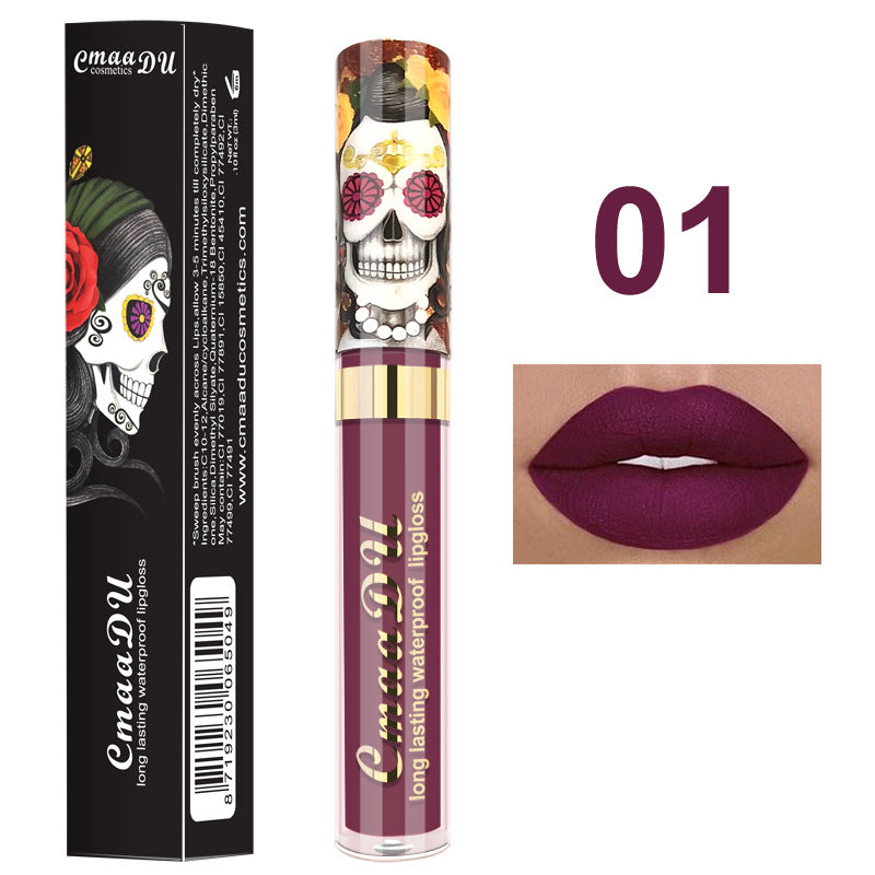 Luminescent Metallic Pearlescent Skull Liquid Lipstick