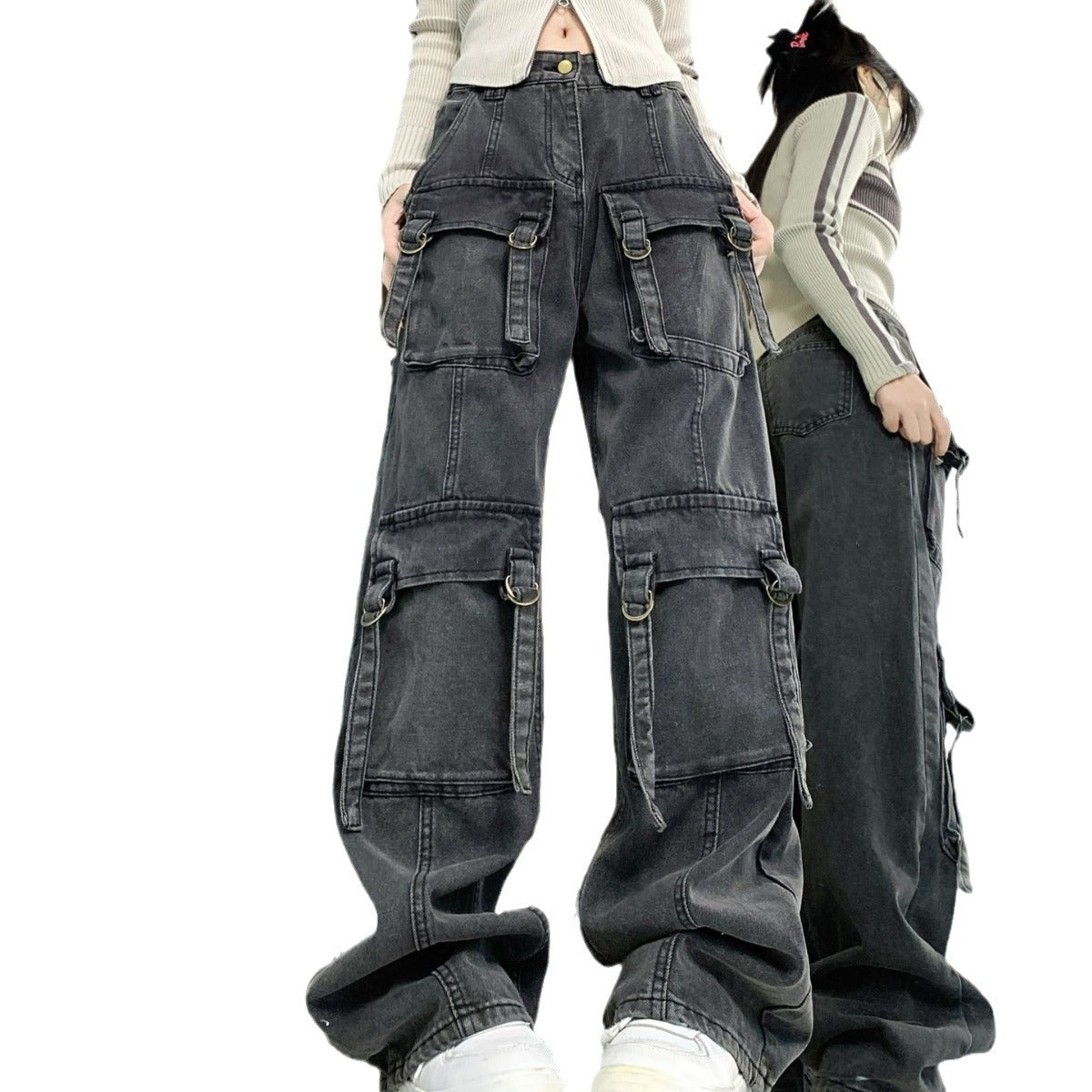 Street High Waist Loose Straight Pants