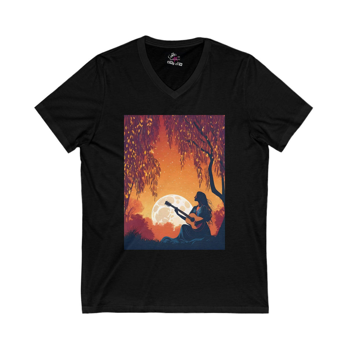 Sundown Melodies Unisex Jersey Short Sleeve V-Neck Tee