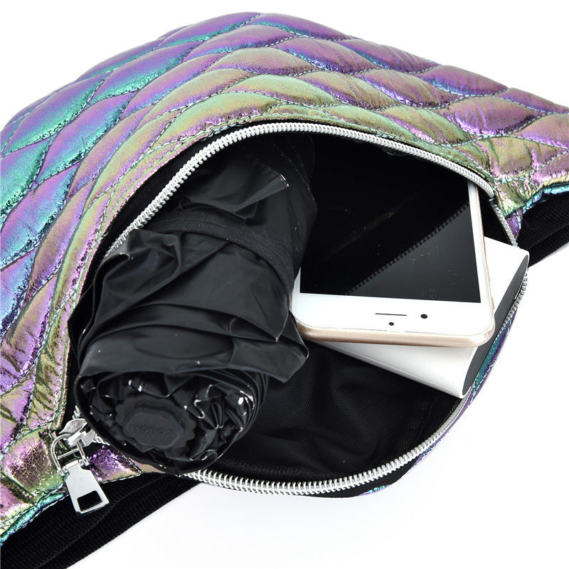 Laser Embossed Holographic Mermaid Style Crossbody Messenger Bag