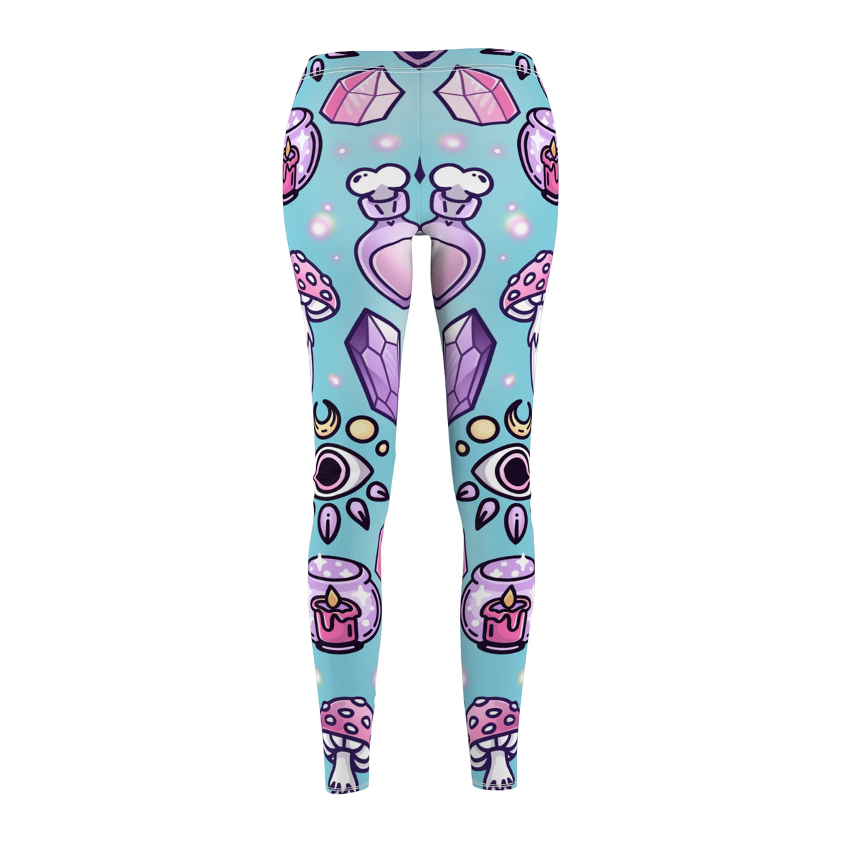 Pastel Goth Gems and Potions Women's Cut & Sew Casual Leggings (AOP)