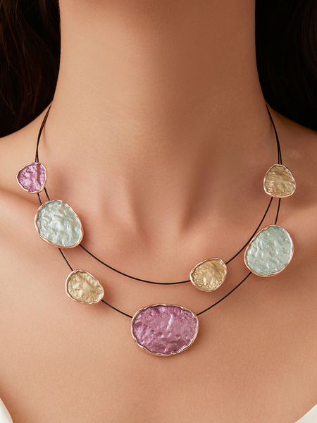 Colorful Circle Necklace HWEAKT2HRC