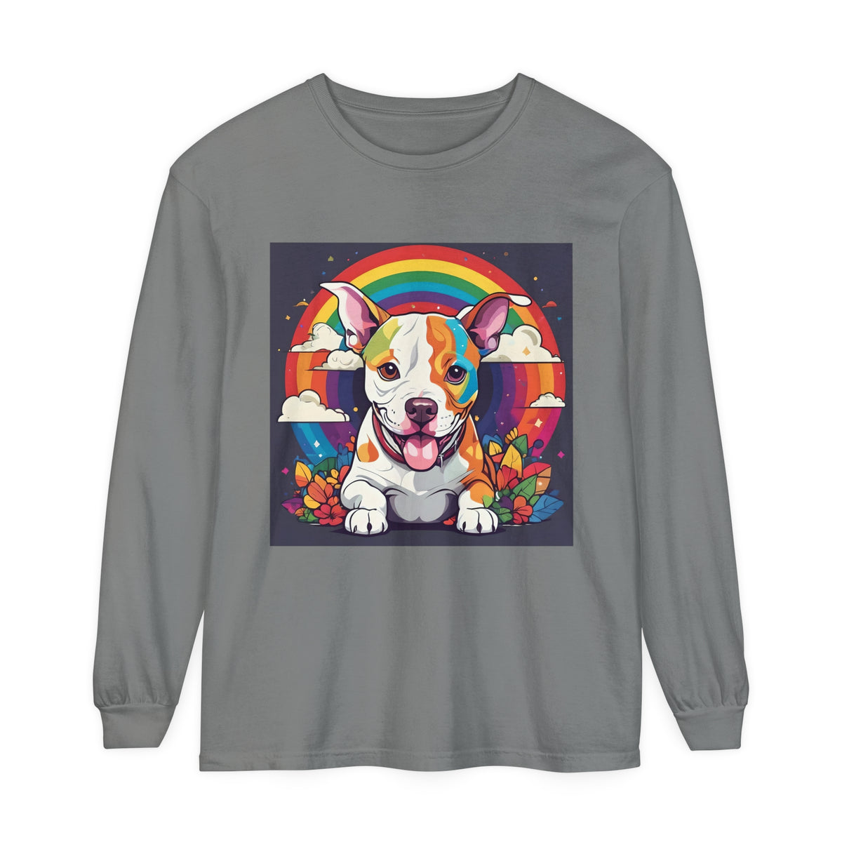 Prideful Pittie 1 Unisex Garment-dyed Long Sleeve T-Shirt