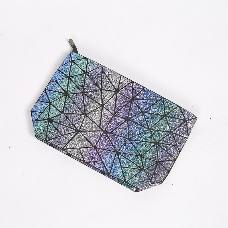 Laser and Glitter Geometric and Holographic Shoulder Chain Crossbody Bag