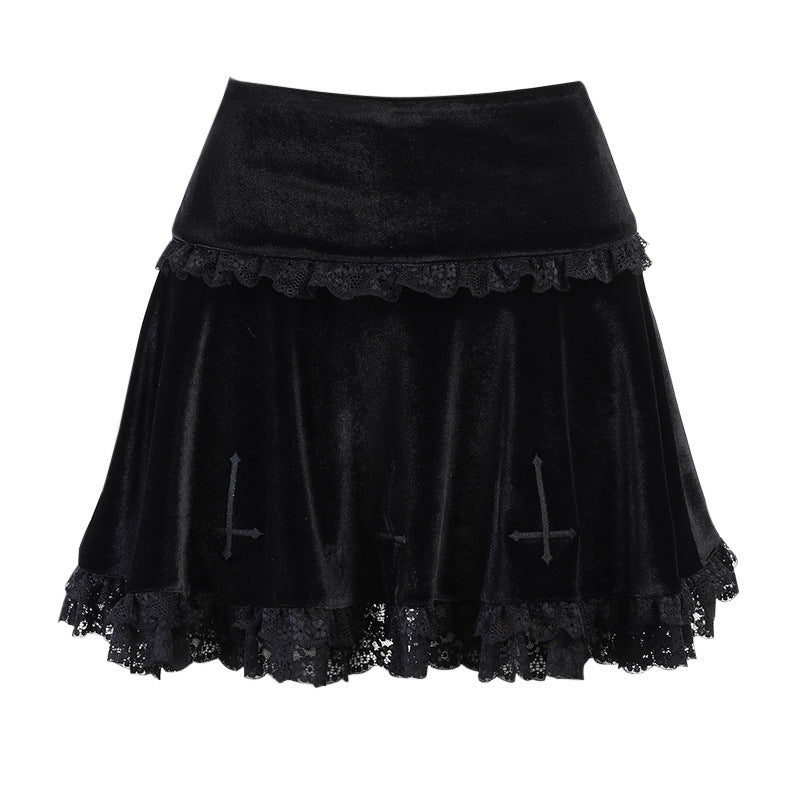 Lace Suede Skirt