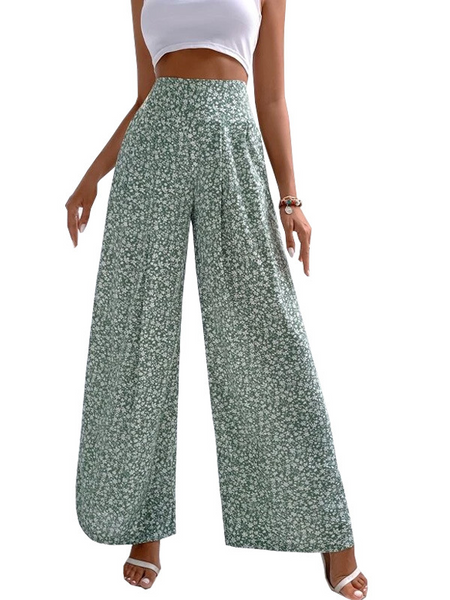 Loose print pants with waist tucked in
 HW5N82ZVVB