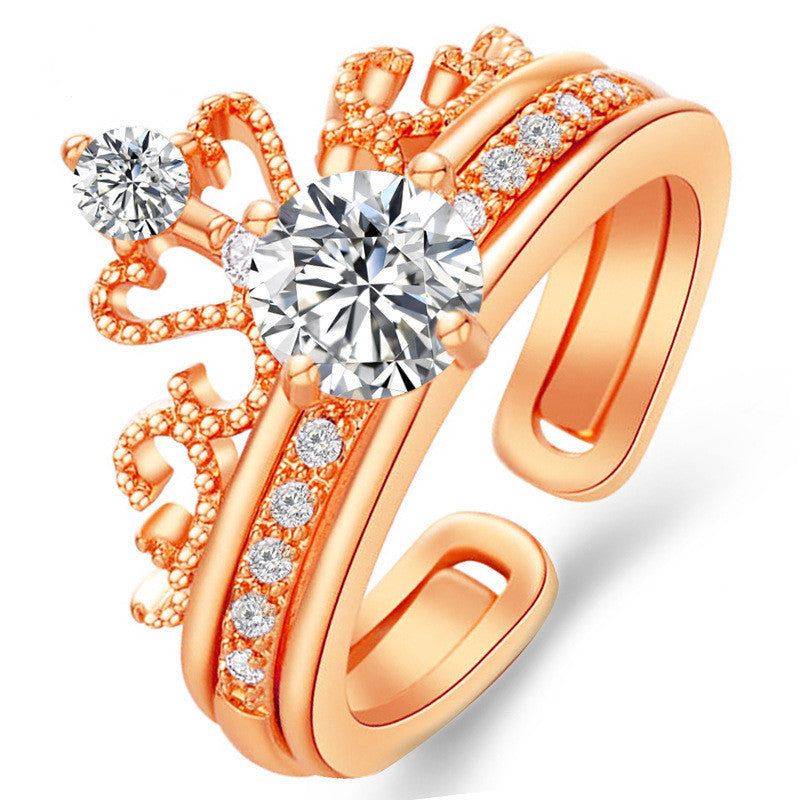 Goddess Crown Open Zircon Adjustable Ring