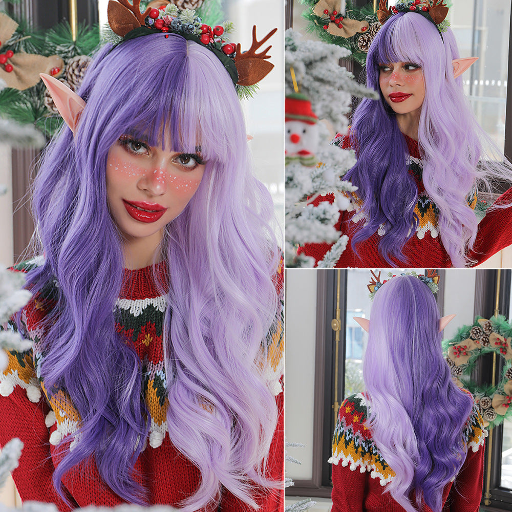 Cosplay Long Wave Split Dye Synthetic Wigs