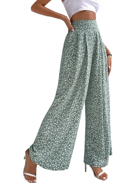 Loose print pants with waist tucked in
 HW5N82ZVVB