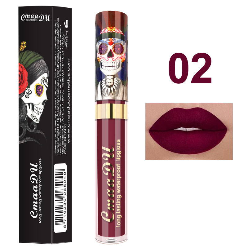 Luminescent Metallic Pearlescent Skull Liquid Lipstick