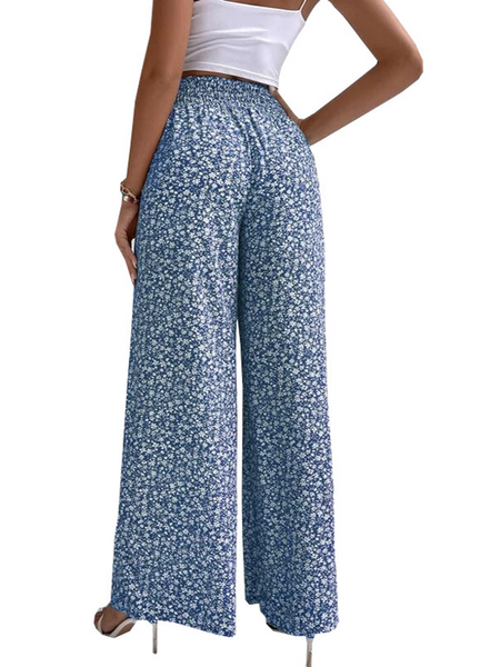 Loose print pants with waist tucked in
 HW5N82ZVVB