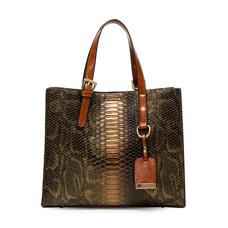 Snake Print Reptile Fashion Large Capacity Women's Handbag