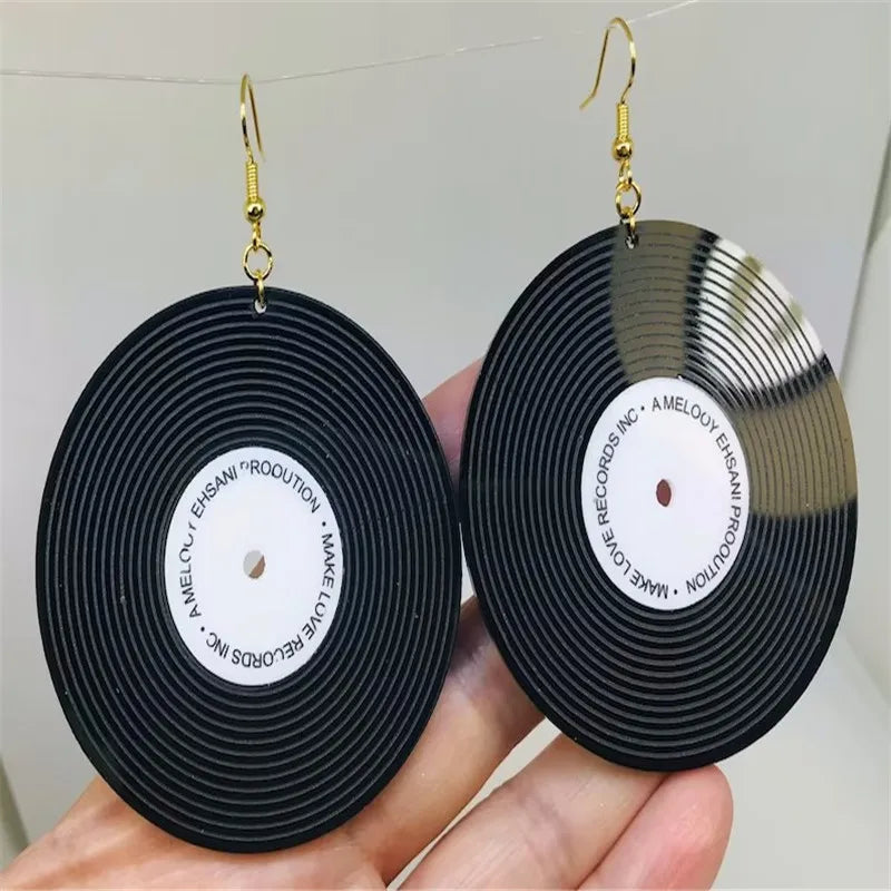 Vinyl Earrings, Phonograph Record Earrings, Disc Earrings, Acrylic Earrings, Retro Disc Earrings, DJ Gift, Hip hop Earring