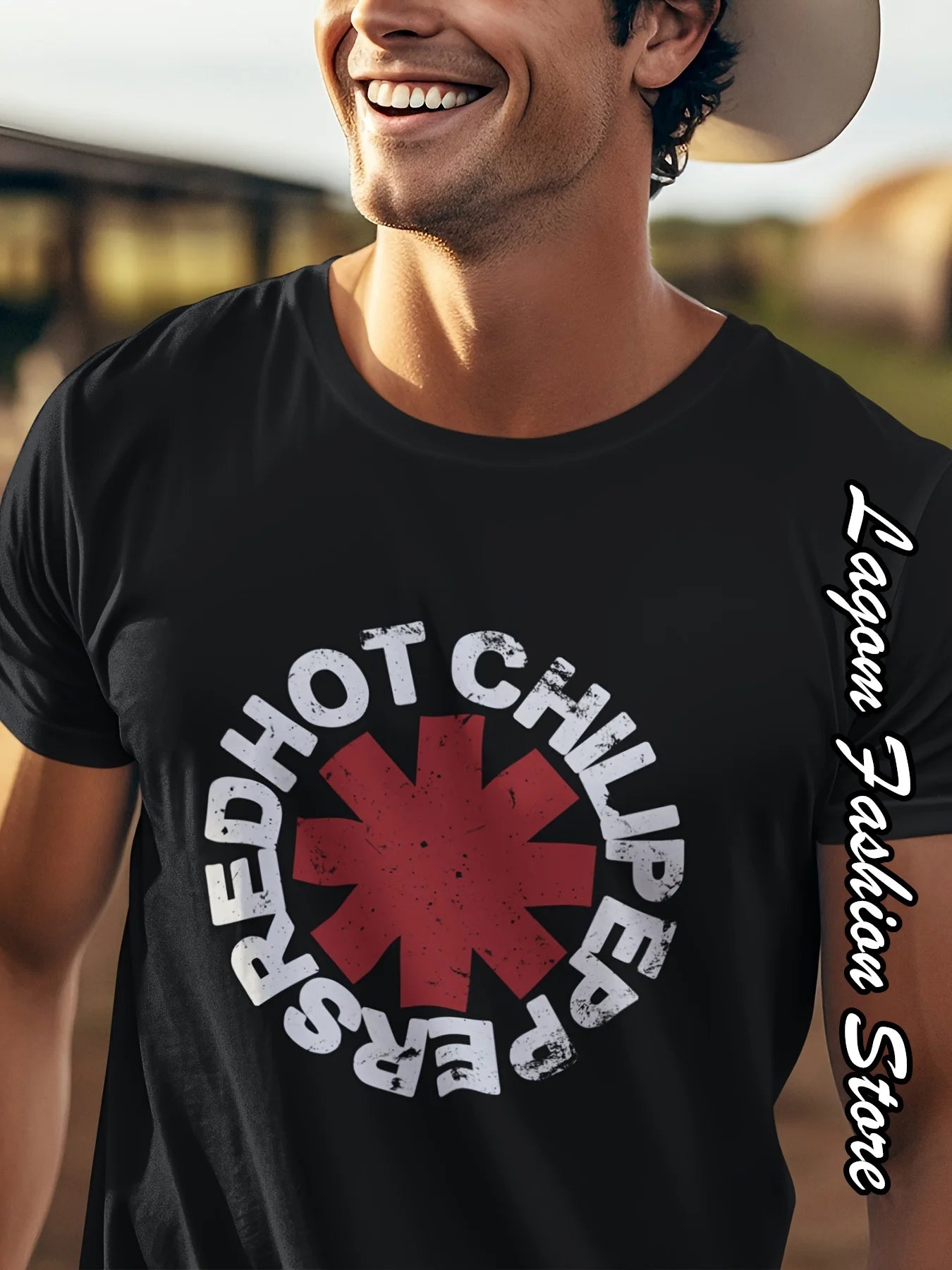Red Hot Chili Peppers Print Cotton T-Shirt - Men’s Summer Rock Band Fashion Tee