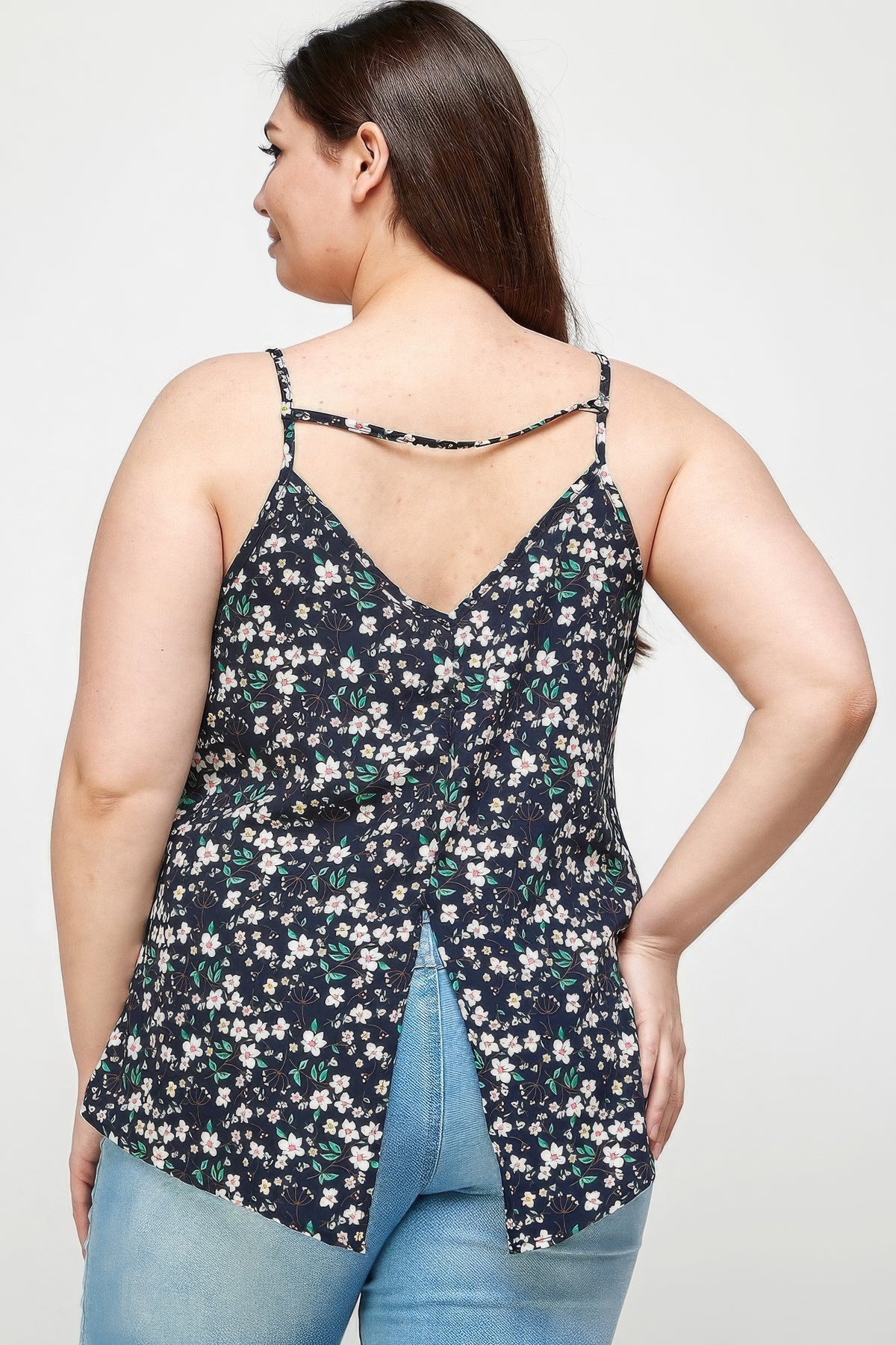 Plus Size, All Over Floral Print Cami Top