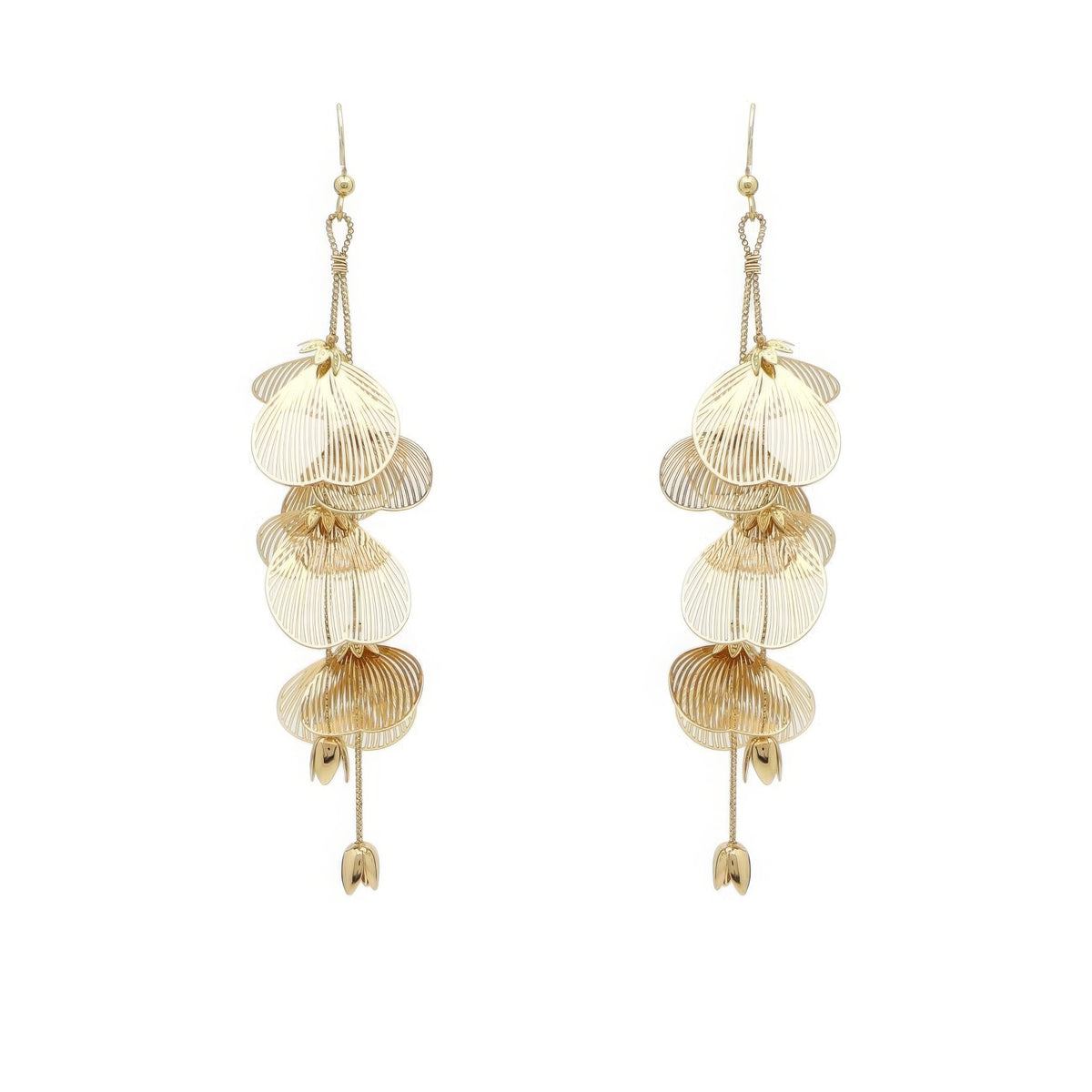 Flower Metal Drop Earrings