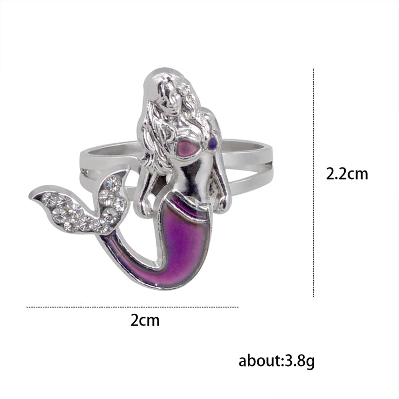 Adjustable Mermaid Mood Ring - Color Changeable with Temperature Variations