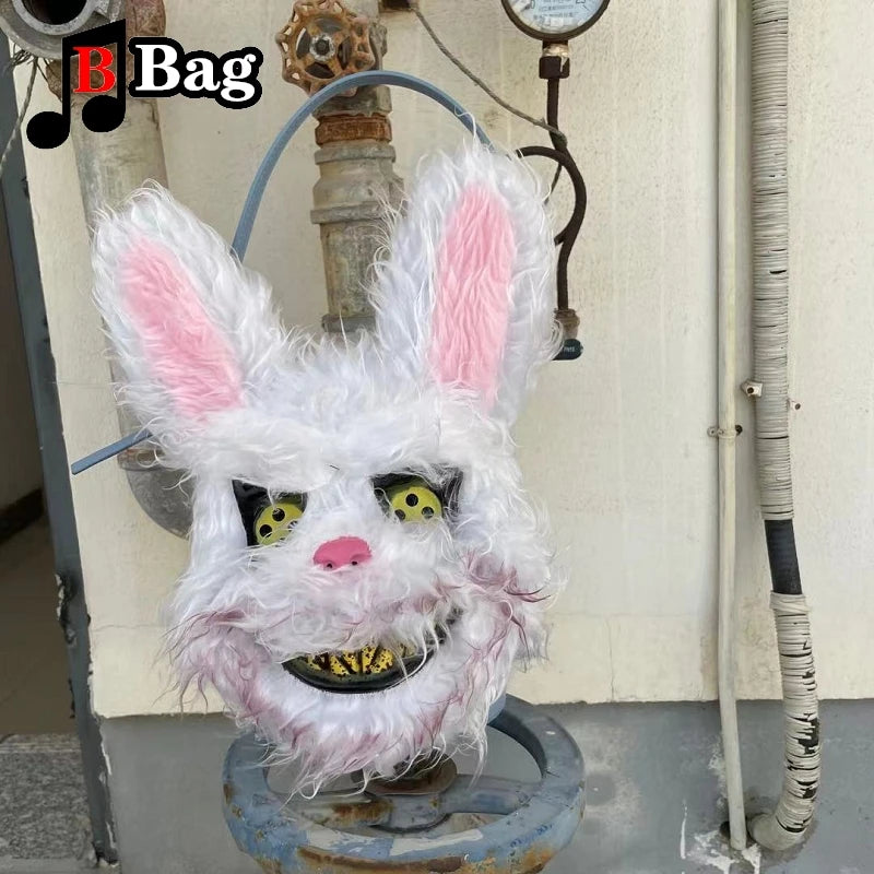 Evil Bunny Goth Horror Style Novelty Soft Plush Handbag