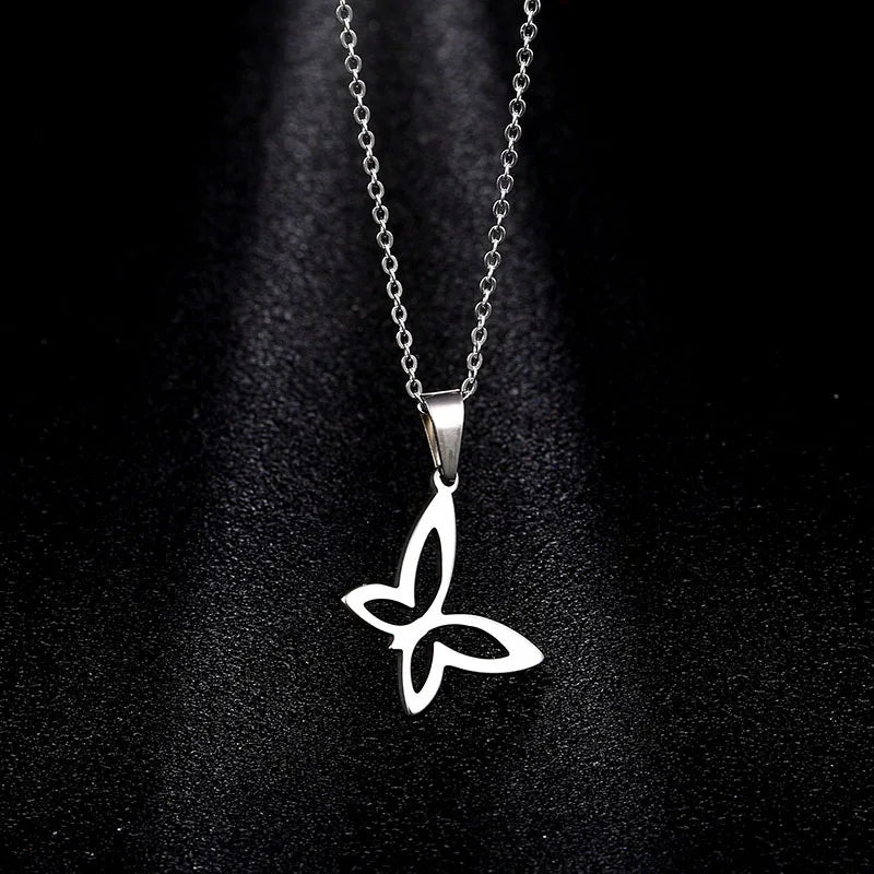 Hollow Musical Note Pendant Necklace - Stainless Steel, Perfect for Parties, a Unique Jewelry Gift