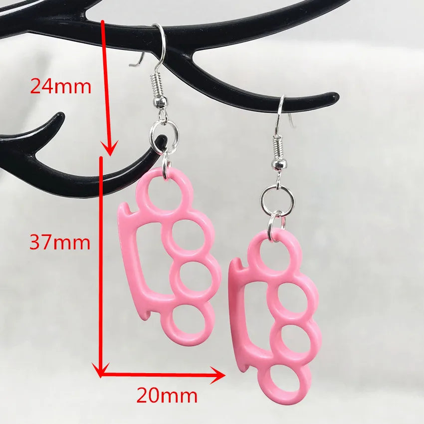 Kawaii Flatback Resin Knuckle Drop Earrings - Multicolor Resin Jewelry for Girls and Women