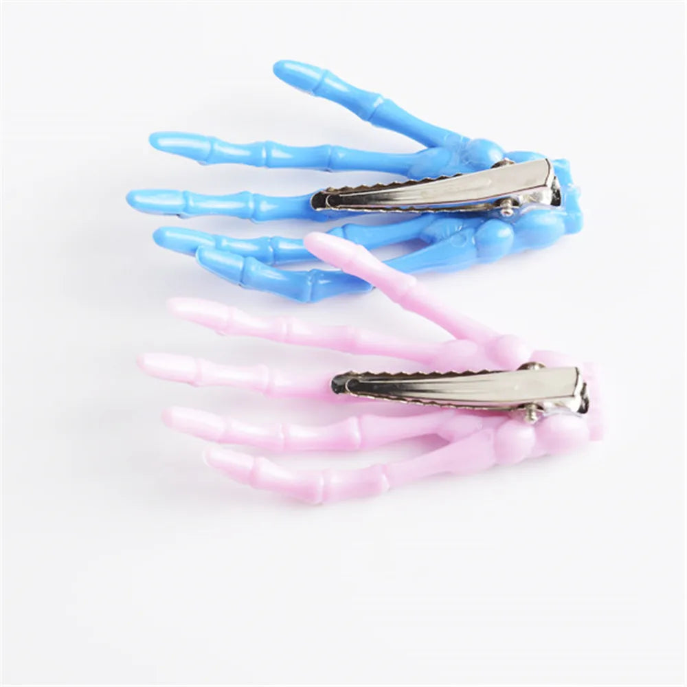 Skeleton Claw Skull Hand Bone Hair Clip Hairpin Zombie Punk Horror Barrette Women Girls Hairpin Hair Accessories Halloween Gift