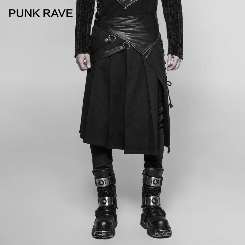 PUNK RAVE Punk Rock Removable Half Skirt Vintage Japanese  Cosplay Men's   Pants