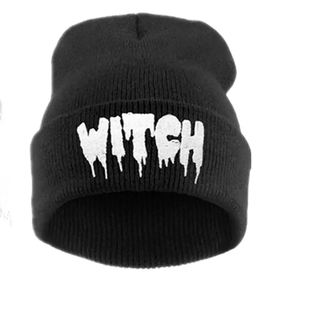 Unisex Hats Hip Hop Soft Warm Stretch Winter Beanie Witch Hat knitting Skullies Beanies for Gothic Girls Winter