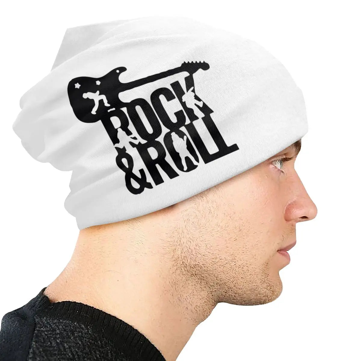 Rock N Roll Skullies Beanies | Heavy Metal Music Hat | Goth Outdoor Caps for Men and Women | Summer Multifunction Knit Bonnet