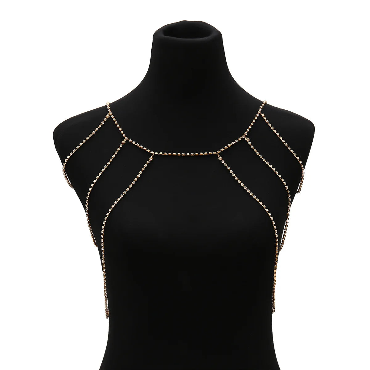 Crystal Bikini Bra Chain Body Jewelry - Sexy Strap Chest Chain Necklace for Dance and Fashion