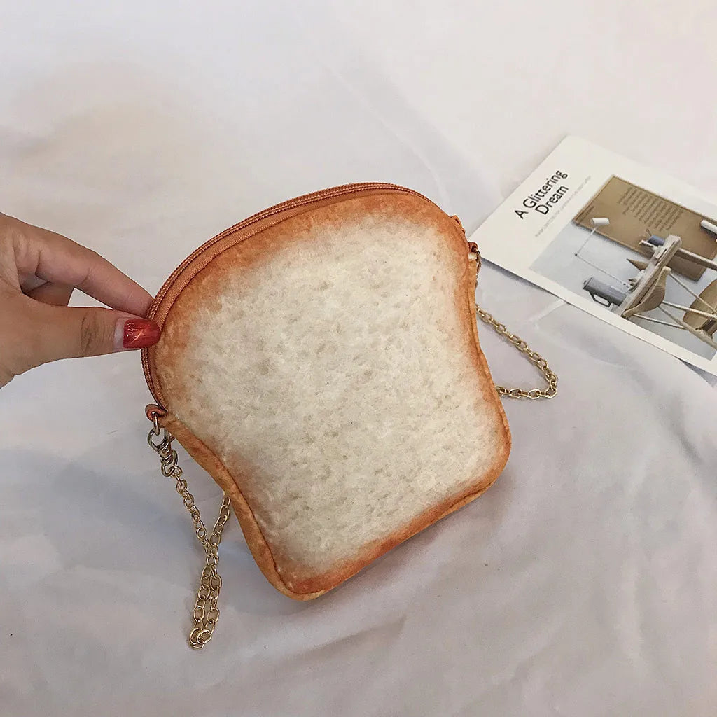 New Small Buttered Bread Handbag - Funny Personality Crossbody Shoulder Bag with Cute Chain, Fashion Diagonal Messenger Bag