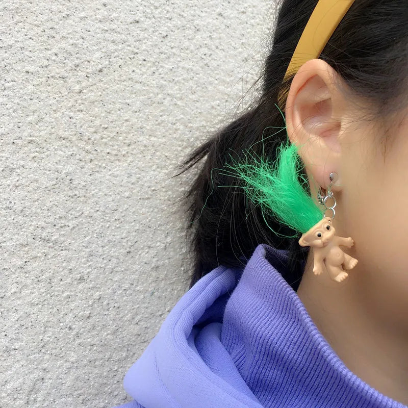 90’s Vibes Vintage Troll Novelty Drop Earrings