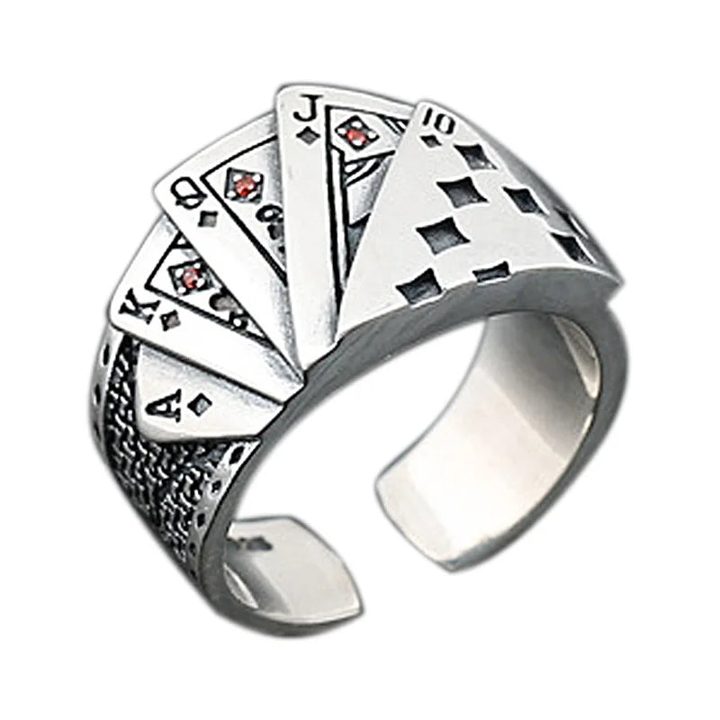 Punk Poker Rings: Funny Goth Hip Hop Fashion for Women and Men, Ideal Couple Gift Jewelry