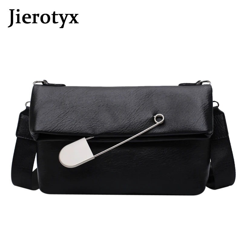 JIEROTYX Women's New Crossbody Bag 2020 – Spring Fashion Square Leather Shoulder Messenger Bag, Huge Clip Design