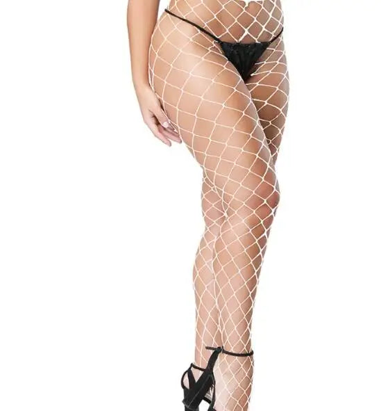 Hot Sale Women's Sexy Big Grid Stockings - High Elastic Mesh Fishnet Pantyhose in Hot Pink, Blue, and Red