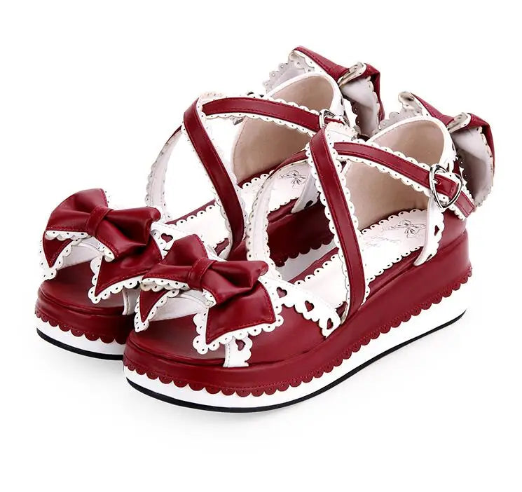 Angelic Imprint Women’s and Girls' Cross-Strap Sandals - Bow Accents, Babydoll Style Flat Shoes