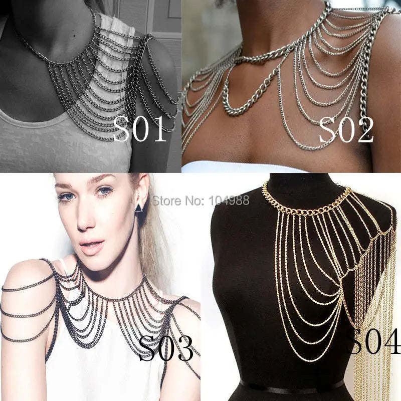 New Arrivals Women's Fashion Body Chains - Shoulder Jewelry in Various Styles and Colors