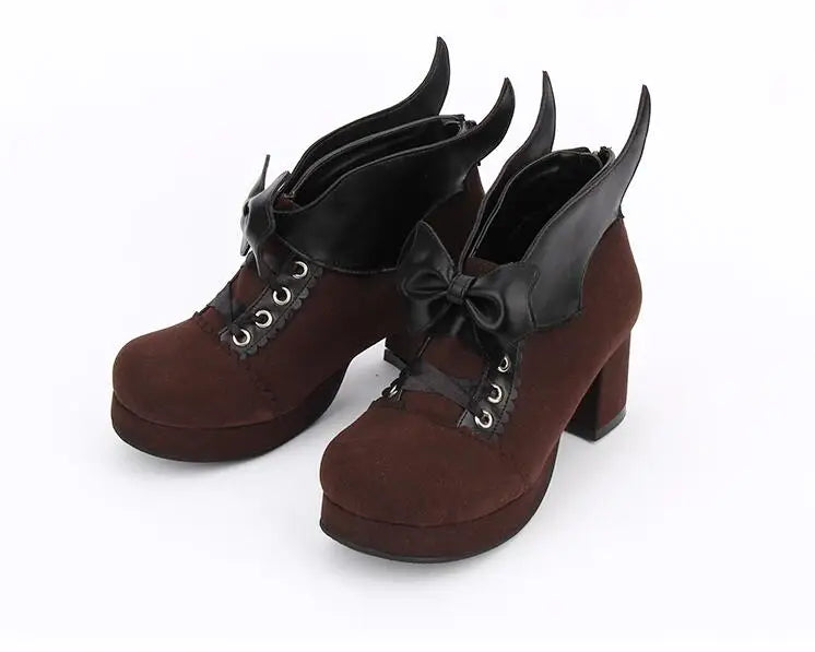 Angelic imprint new woman mori girl lolita cosplay cool shoes lady high heels pumps women party platforms shoes bowtie 33-47 6cm