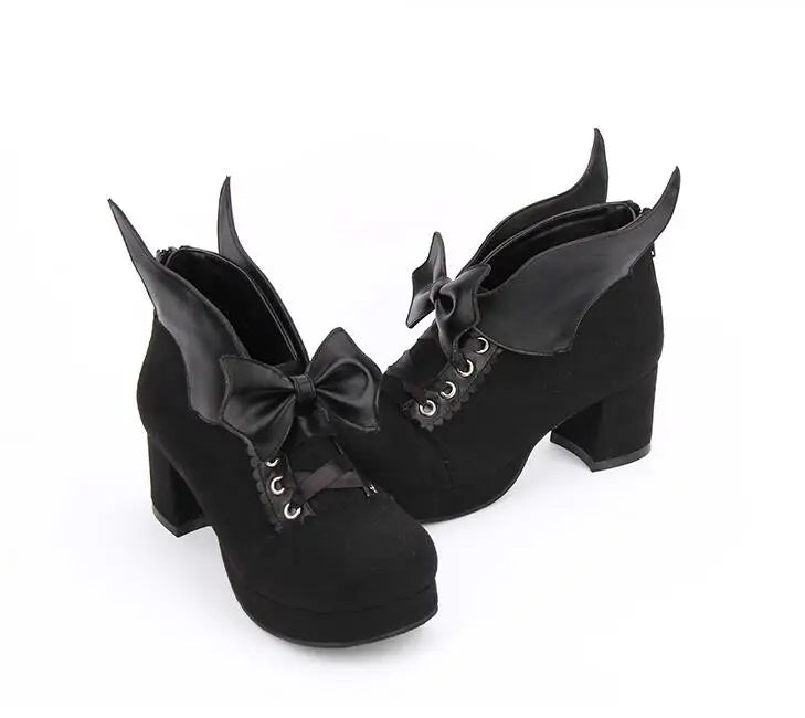 Angelic imprint new woman mori girl lolita cosplay cool shoes lady high heels pumps women party platforms shoes bowtie 33-47 6cm