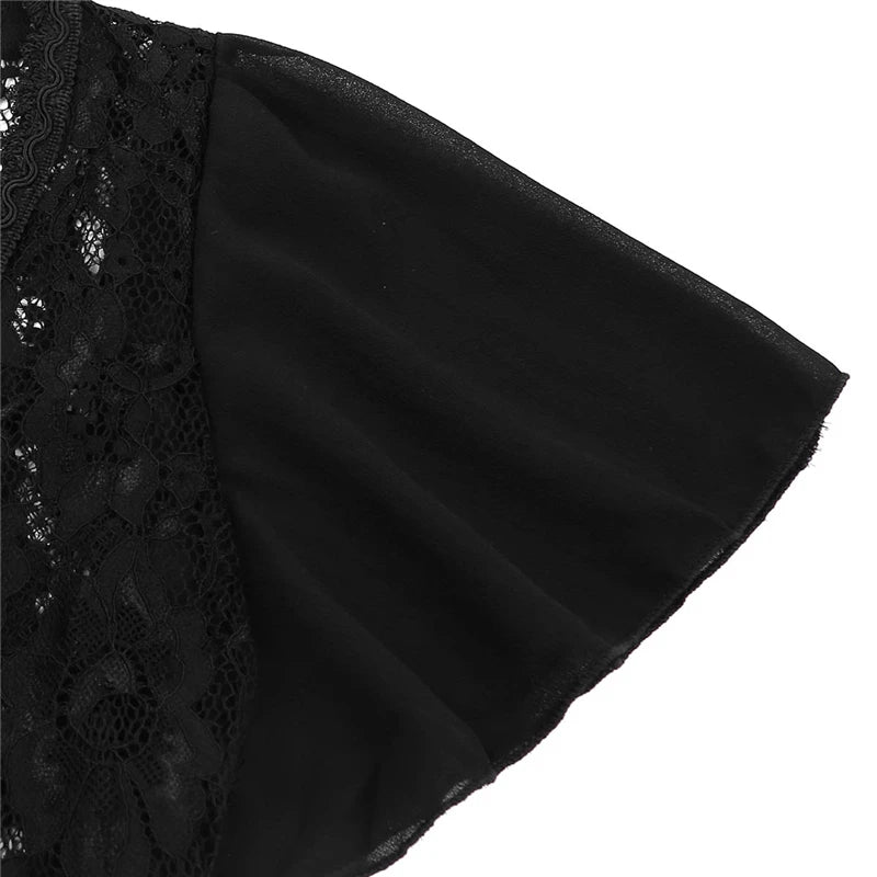 Sexy Bolero for Women | Black White Lace Elegant Ladies Shrug | Short Bell Sleeve Cropped Jacket for Wedding, Evening, Prom