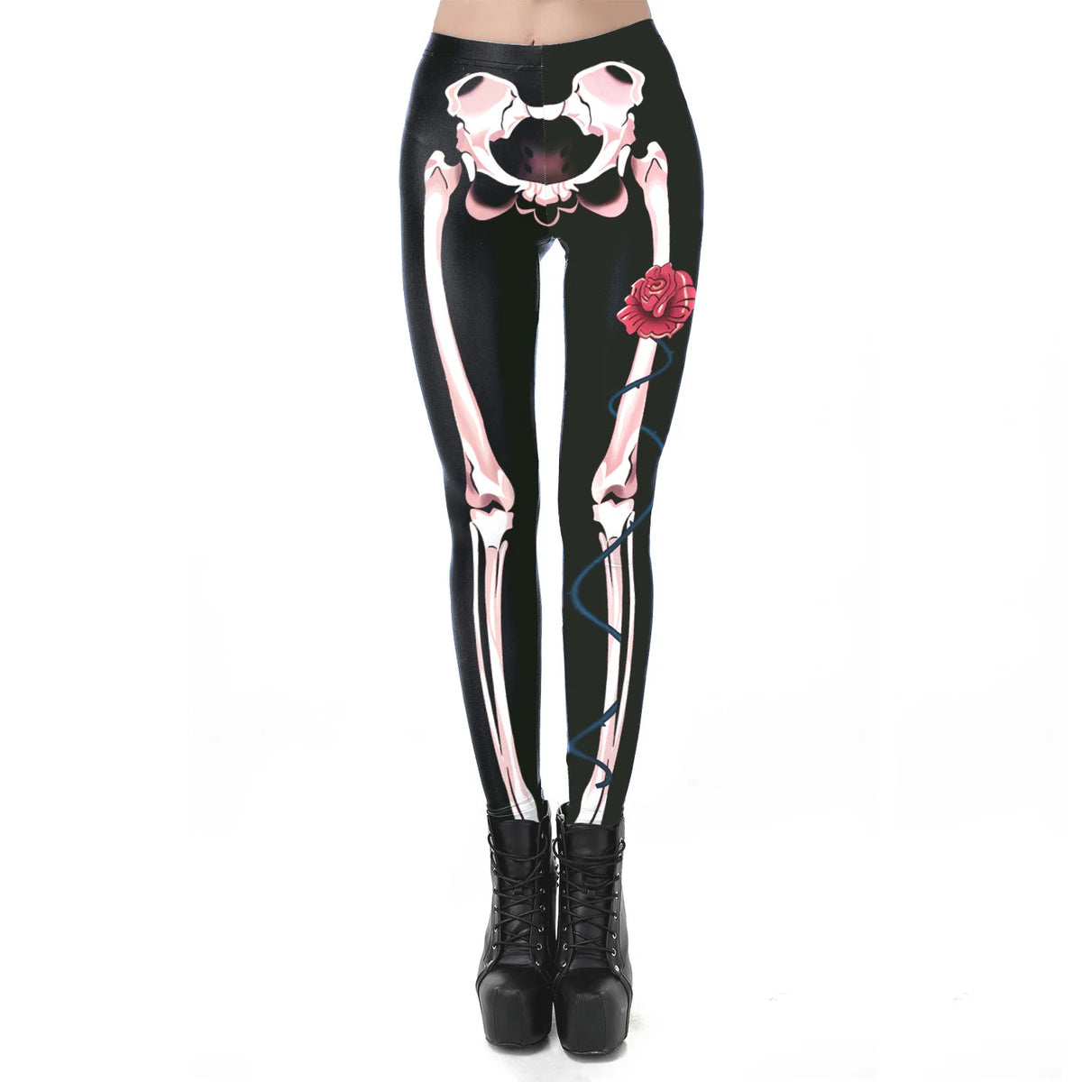 [You're My Secret] 2021 New Halloween Clothes Women Leggings For Fitness 3D Skull Head Printed Pants Elastic PUSH UP Legging