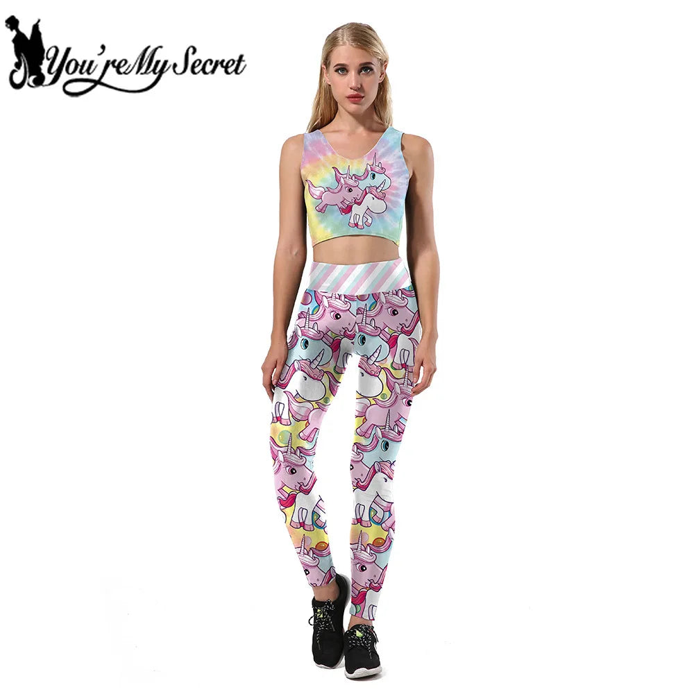 [You're My Secret] Hot Fashion Sexy Women Mermaid Scale Legging Set High Quality Crop Top and Pant Fitness Party Cosplay Costume