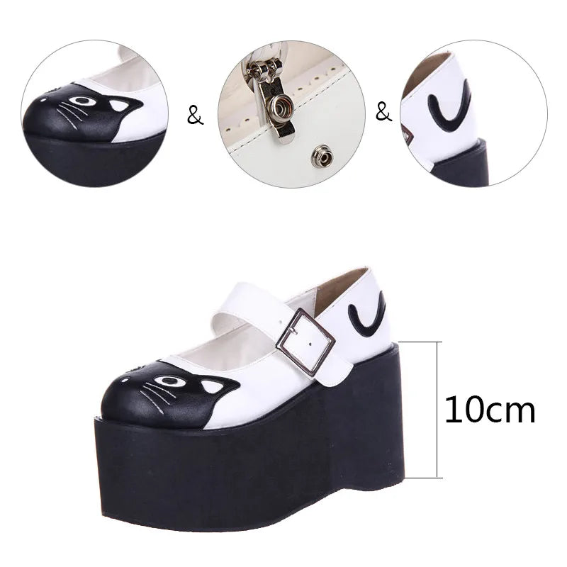 Angelic imprint handmade woman mori girl lolita cosplay shoes lady high wedges heels pumps women princess dress party shoes 9621