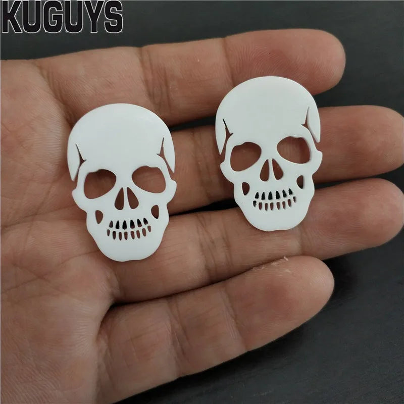 White Skeleton Stud Earrings | Hip-Hop Punk Rock Accessories for Women