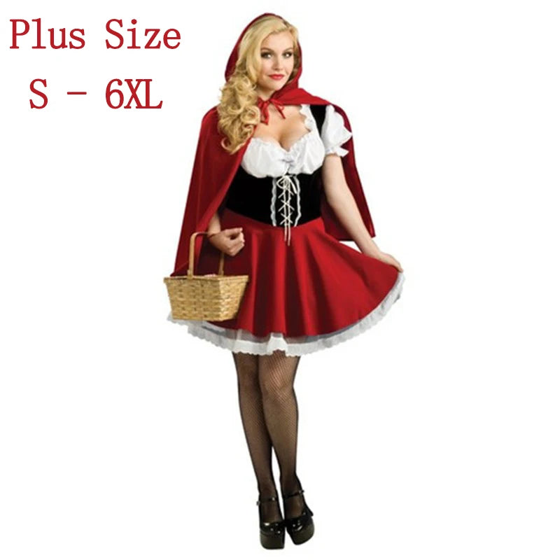 Hot Sexy Dress Plus Size S M L XL XXL XXXL-6XL Costume Adult Little Red Riding Hood Costume Halloween Cosplay Costumes For Women